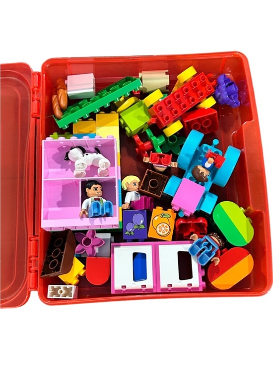 Lego Other - Red Lego Brick Project Case
Iris Storage Container With Duplo Bricks 13x12x3"